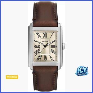 Stainless Steel Quartz Watch with Leather Strap